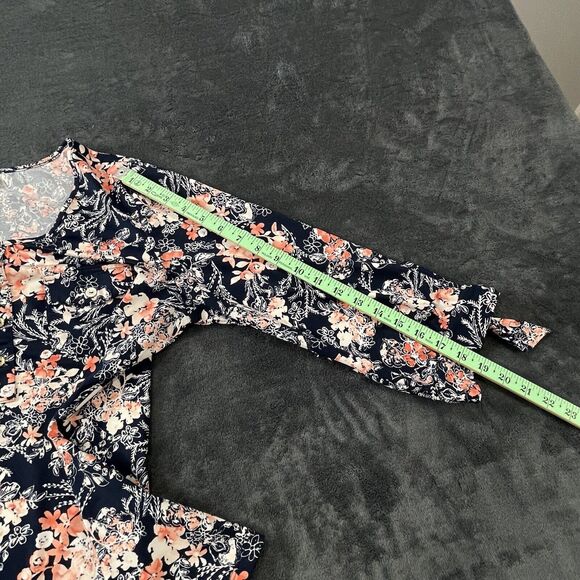 PerSeption Women's Floral multicolor Blouse Pockets Sliver Snap Buttons SZ/ L - Picture 8 of 13